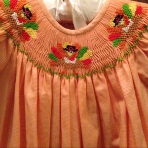 NWOT Precious Smocked Thanksgiving Turkey Onesie!!